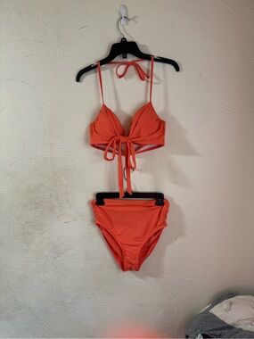 Carmen Marc Valvo Two Piece High Waisted Swim Suit S